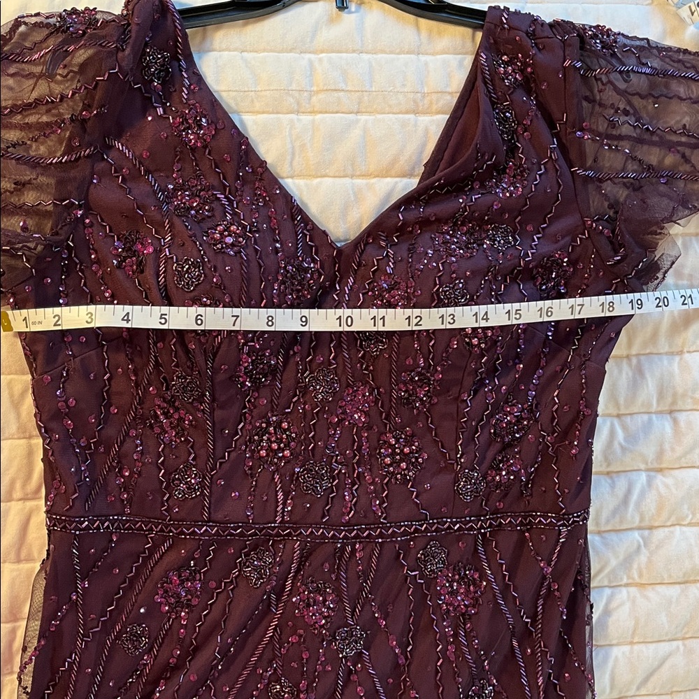 Adrianna Papell Platinum Formal Dress Size 16 in Plum Color. - Picture 5 of 10